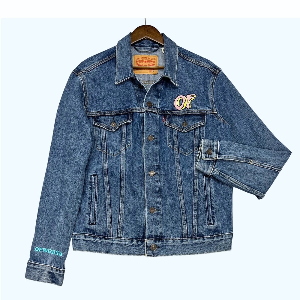 Levis x Odd Future OFWGKTA Denim‎ Trucker Jacket 2012 Blue Mens Size M